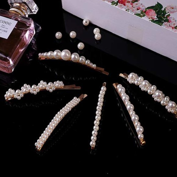 ⬇️ 6 Pcs Brandy Melville Pearl Hair Clips Hairpins - Picture 2 of 5